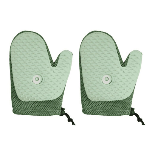 Deshedding Glove with Sprays Design Reduces-2 light greens