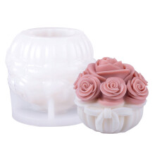 Rose Castings Mallen 3D Bloem Kaars Mallen Siliconen Mal Taart-A