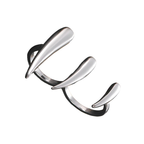Lange Krallenringe, minimalistisches Design,-Silber