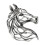 Broche de cheval élégante en alliage, coupe creuse,-Argent 1