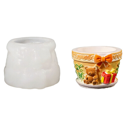 Moules en Silicone texturés avec nœud papillon de-cadeau d'ours