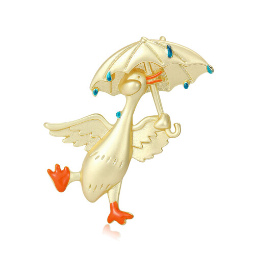 Broche en alliage en forme de canard délicat, pour usage-Or