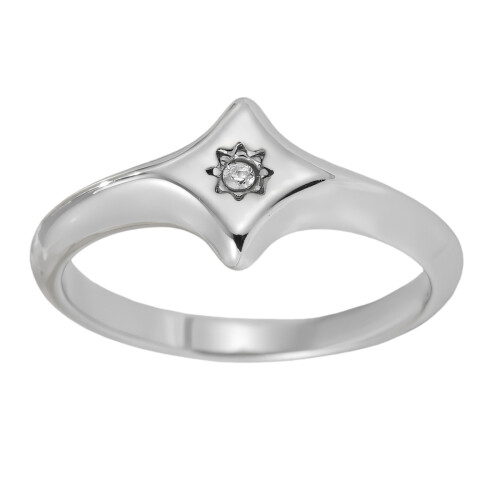 Star Accent Diamonds Rings Suitable For Various Finger-7 silver