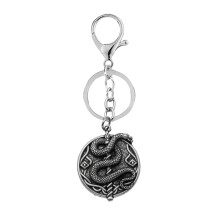Gothic Inspired Snake And Wand Keychain Stylish Alloy Charm For