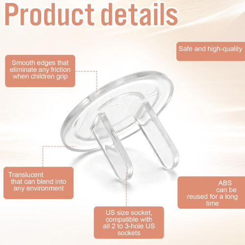 200Pcs Electric Plug Protectors Dustproof Plastic Clear Socket 1