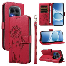Compatible with Xiaomi Redmi Note 15 Pro 5G Flip Case Stylish And Protective with Card Slots And Wrist Strap Dandelion Print Leather Phone Case