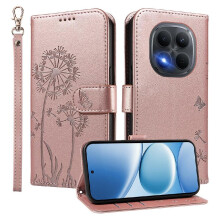 Compatible with Xiaomi Redmi Note 15 Pro 5G Flip Case Stylish And Protective with Card Slots And Wrist Strap Dandelion Print Leather Phone Case