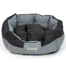 Actiaspet Small Grey & Black Waterproof Round Dog Bed