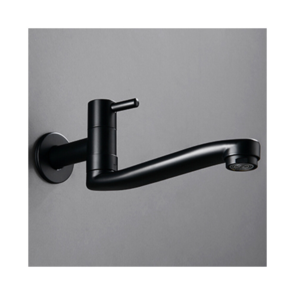 Wall-Mounted Black Cold Water Faucet Washing Machine Mop Pool Garden Taps (21Cm) 9488771722900