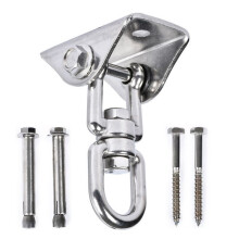 450kg Capacity Stainless Steel 360 Rotating Ceiling Hook Swing, Swing Hook, Suspension Hook With Screw For Concrete Wood Sets Playground Po
