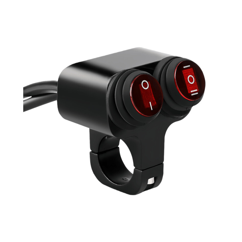12V Waterproof Motorcycle Atv Bike 22Mm 7/8Inch Handlebar Double Control Kill Button Head Switch Hazard Brake Fog On Off Switche Light 9488771723495