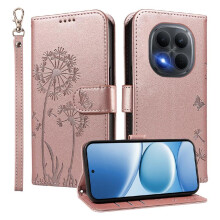 Compatible with Xiaomi Redmi Note 15 Pro 4G Flip Case Dandelion Print Leather Phone Case with Card Slots And Wrist Strap Stylish And Protective