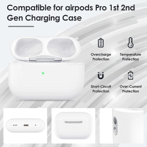 Compatible for AirPods Pro 2nd Charging Case,Wireless Charging Case Replacement for AirPod Pro Case,Support for Bluetooth Sync Button 1