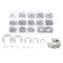 290Pcs/Set E Clip Circlip Washer Assortment Kit Stainless Steel 1.2-15 mm External Retaining Ring Clip for Pulleys Shaft