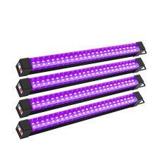 Rechargeable Black Light Bar 4 Packs, Battery Powered Black Lights for Glow Party, Cordless UV Strip Lights