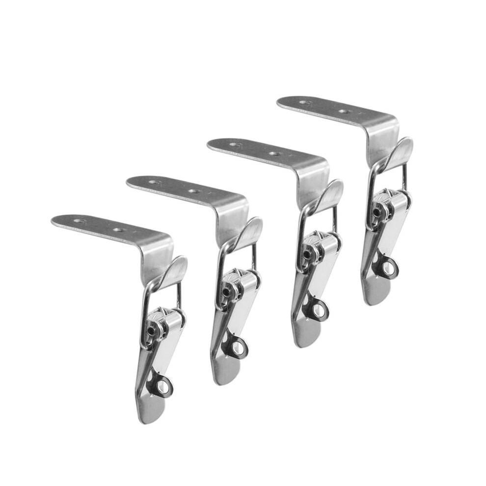 90 Degrees Duck-Mouth Buckle Hook Lock Stainless Steel Spring Loaded Draw Toggle  Clamp Silver Hasp  Catch B-image-OPC-PT7VSZY-NEW