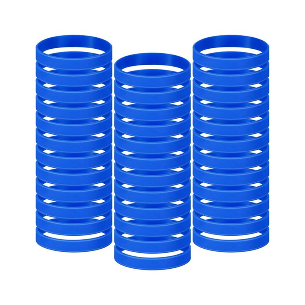 100 Pcs Solid Color Rubber Bracelets Silicone Wristband Sports Elastic Rubber Bulk Adult Wrist Bands( ) Dark 6032451229352