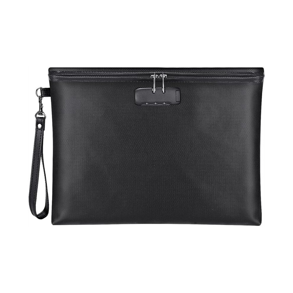 Fireproof Document Bag With Lock, With Zipper Closure, Storage Pouch For A4 Letter Size Document, Cash,Cell Phone,Tablet 6032146297031