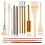 15Pcs Pottery Glaze Brushes, Wood Pottery Brushes Long Handle 1