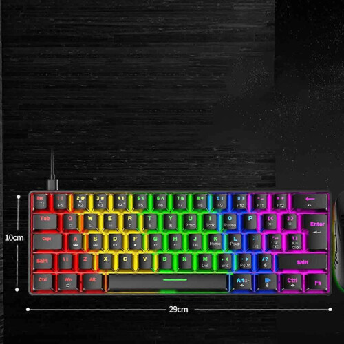 Mechanical Keyboard - Free Wolf T60 Mechanical Single Keyboard Black Blue Axis Mixed Light 2