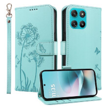 Compatible with Motorola MOTO G67 Power 5G Flip Case with Card Slots And Wrist Strap Stylish And Protective Dandelion Print Leather Phone Case