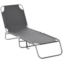 Tumbona Plegable Gris 187 x 55 x 24 cm