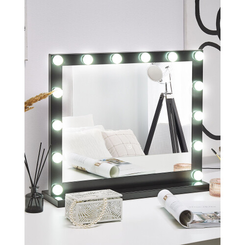 Beliani Dressing Table Mirror LED BEAUVOIR Black 1
