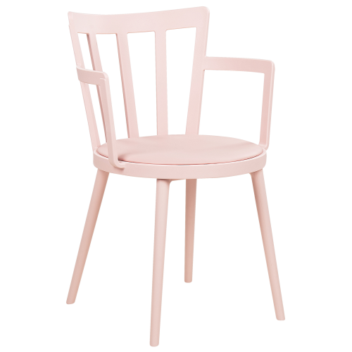 Beliani Set of 4 Dining Chairs MORILL Pastel Pink 1