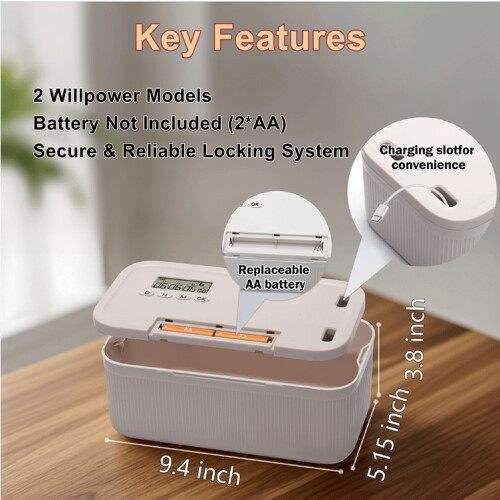 Lockable Storage Box, Locking Medicine Box, Cell Phone Locked Jail, Containers Bin 1
