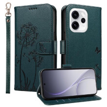 Compatible with OPPO Reno 15 Pro 5G Flip Case Stylish And Protective with Card Slots And Wrist Strap Dandelion Print Leather Phone Case
