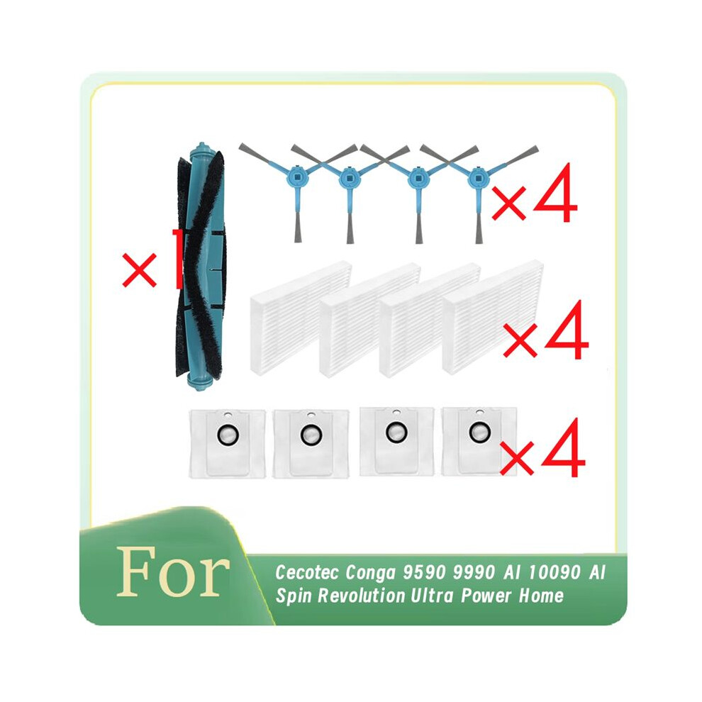 13 Pcs For Cecotec Conga 9590 9990 Ai 10090 Ai Spin Revolution Ultra Power Home Robot Vacuum Ultra Durable Accessories 6033340172421