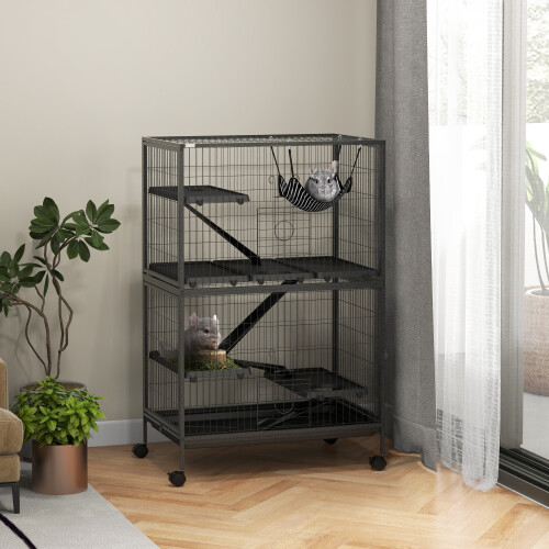PawHut Jaula para Animale Gris 80 x 52 x 128 cm 1