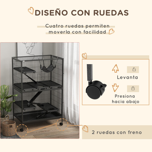 PawHut Jaula para Animale Gris 80 x 52 x 128 cm 2