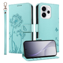 Compatible with OPPO Reno 15 Pro 5G Flip Case Stylish And Protective with Card Slots And Wrist Strap Dandelion Print Leather Phone Case