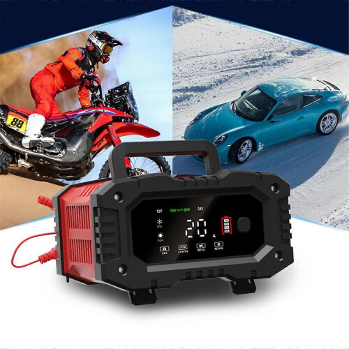 Caricabatterie per auto, caricabatterie e mantenitore automatico da 12V/20A e 24V/10A 2