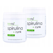 2x Spiruline + comprimés de zinc | Bioalgues | 250pc | Supplément alimentaire | Vitamine B12