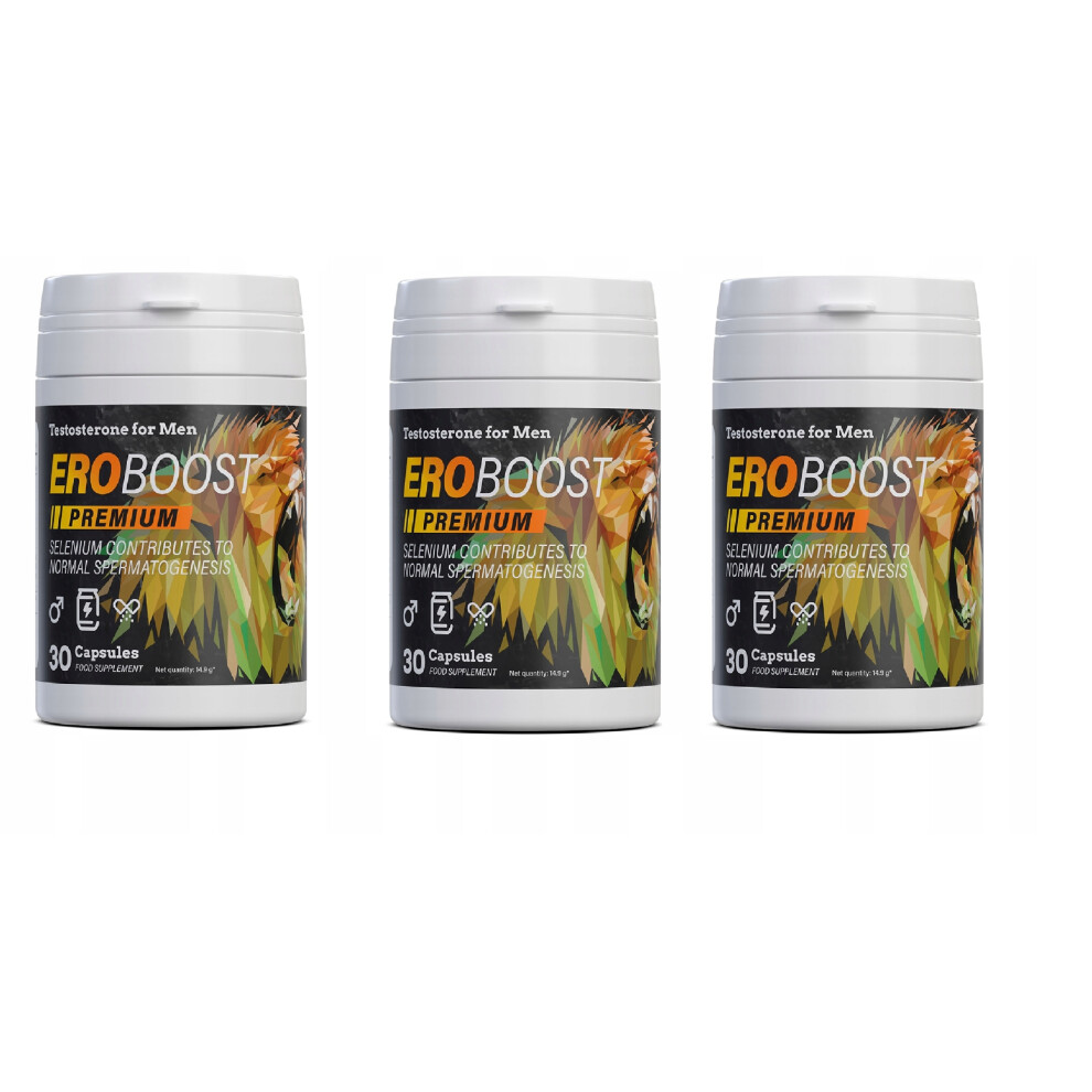 3x Eroboost Premium 30 caps - taurine Zinc Maca Ginseng Mace