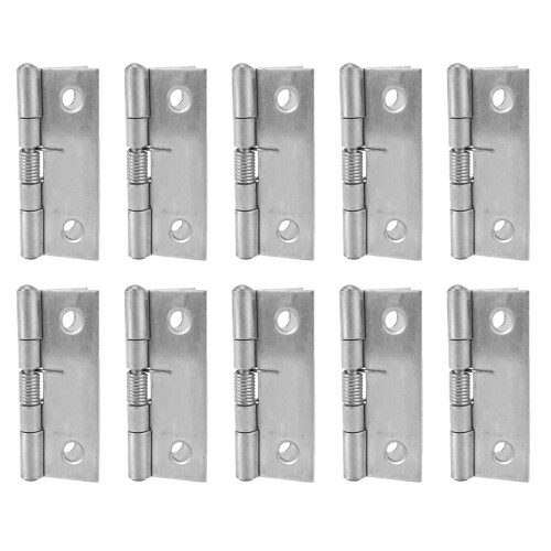 10pcs 2 Inch Long Stainless Steel Self-Closing Corner Spring Draw Door Hinge