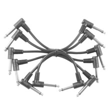 6 Packs 18cm Guitar Effect Pedal Round Patch Cables Instrument Guitar Pedal Cable Connectors Patch Cable Black