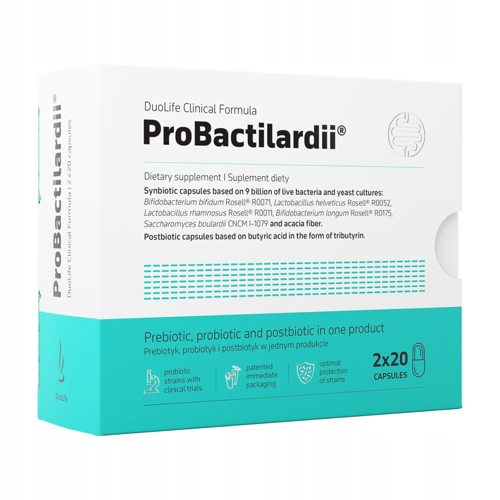 Dietary supplement DuoLife Probiotic Prebiotic Postbiotic capsules 40 pcs probactilardii
