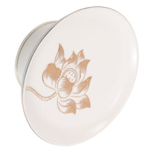 White Ceramic Lotus Serving Bowl Footed Decorative Fruit Tray