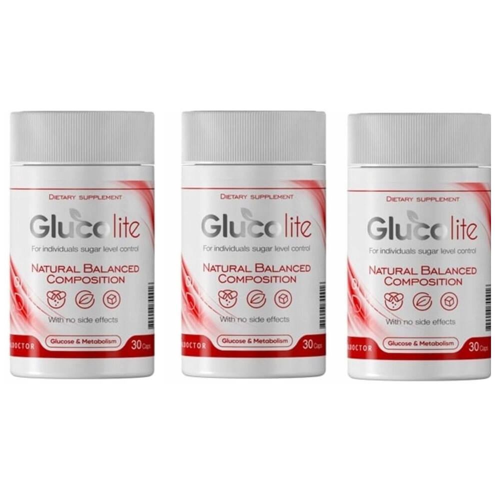 3x Glucolite dietary supplement support for sugar regulation 30 capsules