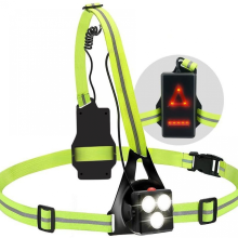 Running Light,USB Rechargeable LED Running Light,120 Adjustable Chest Lamp,500 Lumens,Running Lights with Reflective Strips -