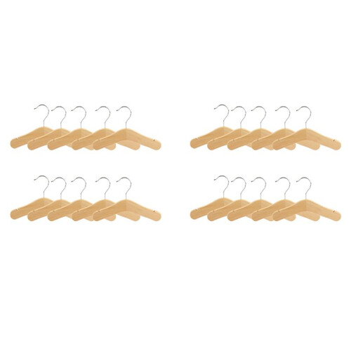 Träbabyhängare,Barnhängare,Hackad Axeldesign för Barnkläder,Dekorationshängare,20-Pack, Medium