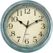 Silent Quartz Clock - Retro Wall Clock with 12 Inches Diameter