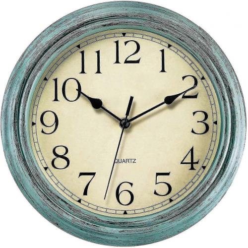 Silent Quartz Clock - Retro Wall Clock with 12 Inches Diameter