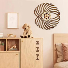 Handmade Retro Dynamic Sculpture Dynamic Wall Art Wooden Windmill Reverse Statue for Living Room Home Decoration C