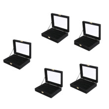 5X Velluto Bicchiere Squillare Orecchino Gioielli Display Organizzatore Scatola Vassoio Titolare Conservazione Caso, Nero