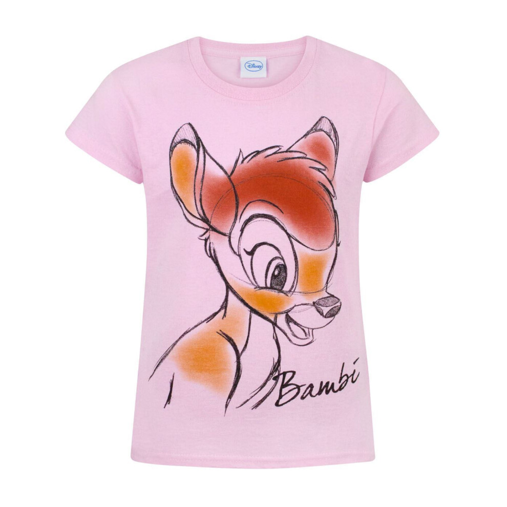 Disney Bambi Short Sleeved T-Shirt (Girls Pink)