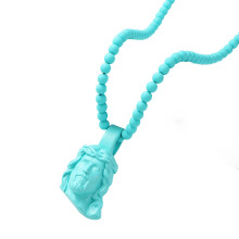 Stylish Lightweight Acrylic Christ Pendant Necklace-lake blue